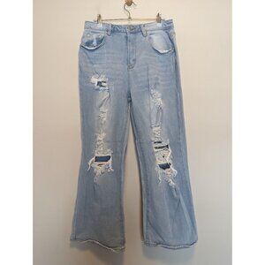 Almost Famous Size 11 Women's distressed Jeans Grunge flare y2k